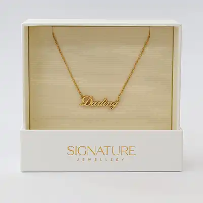 Darling Pendant Necklace - Signature Collection | Elegant Rose Gold Script Jewelry