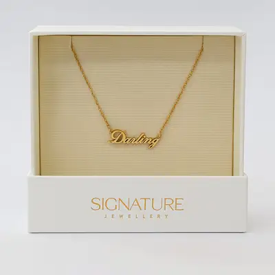 Darling Pendant Necklace - Signature Collection | Elegant Rose Gold Script Jewelry