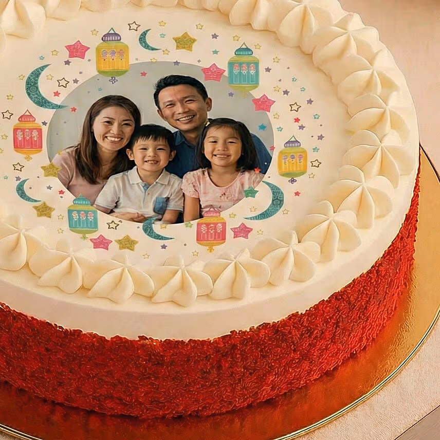 Selamat Hari Raya Red Velvet Photo Cake