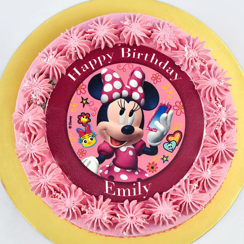 Cute Minni Mouse Birthday Marble Cake 4 Portion