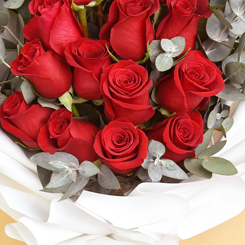 15 Red Roses And Million Smiles with I Love You Balloons