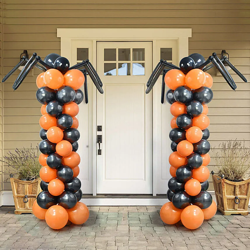 Set of 2 Sipder Balloons Pillar