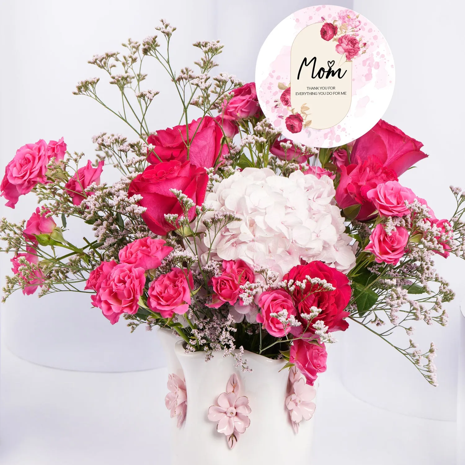 Exquisite Mother's Day Floral Arrangement: Pink & Fuchsia Elegance