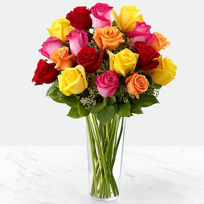 Vase of Vivid Roses