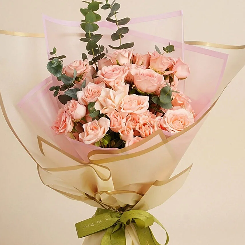 Peachy Blushes Rose Bouquet