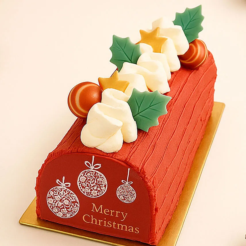 Dubai Chocolate Christmas Log Cake - 800g