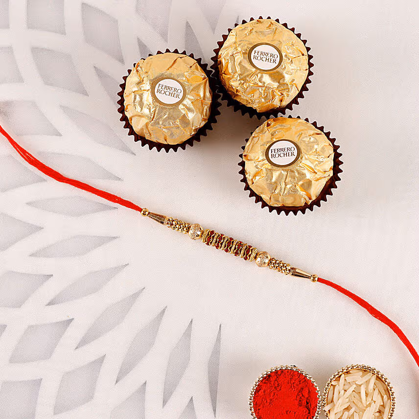 Sneh Sleek Mauli Rakhi & Ferrero Rocher