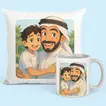Custom Ghibli-Inspired Cushion and Mug Set for Father