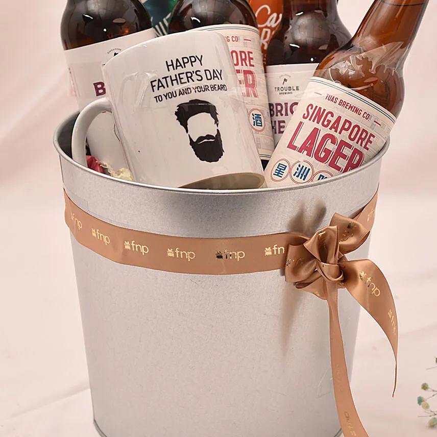 Beer Bucket with Printed Mug For Dad