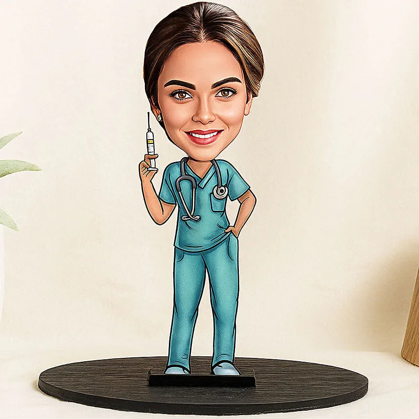 Personalised Nurse Caricature for Her