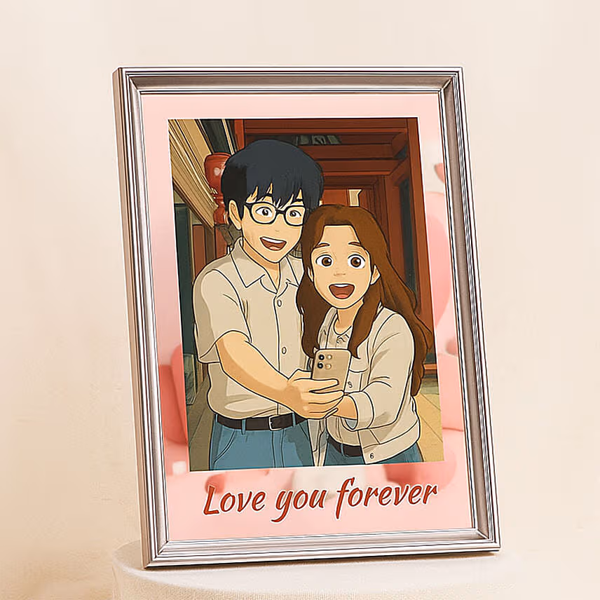 Personalised Ghibli Style Love You Forever Frame