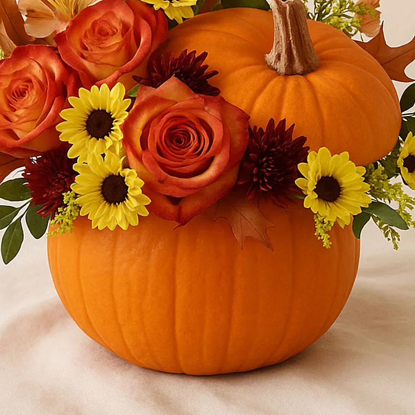 Floral Bliss Arrangment in Pumpkin