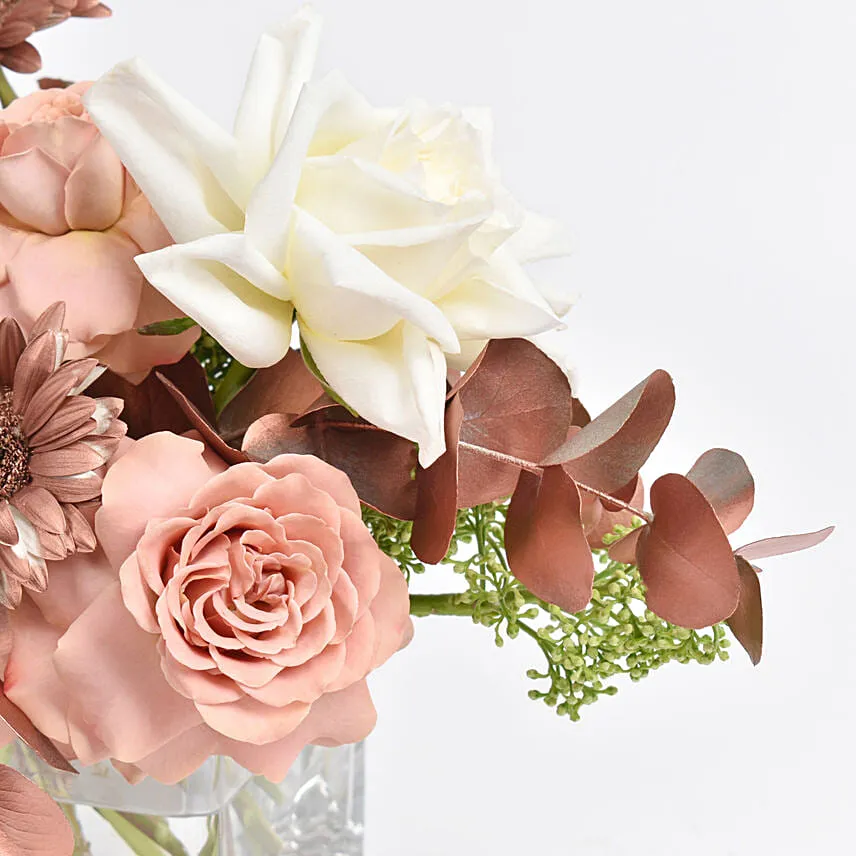 Monochrome Brown Flowers Vase
