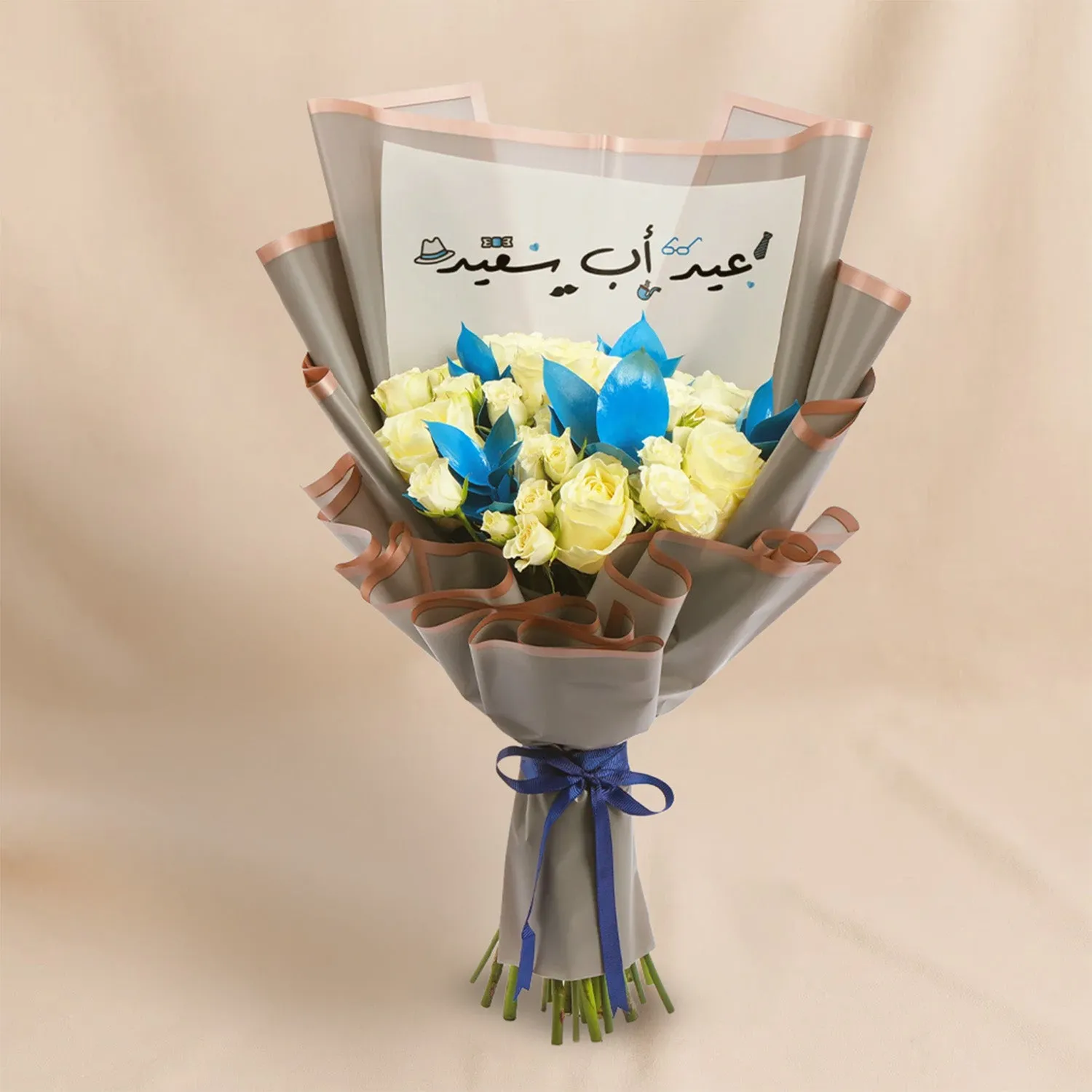 Elegant White Roses Bouquet For Father's Day