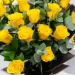 Exquisite Yellow Roses Bouquet and Decadent Choco Berry Cake Combo