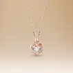 Omnia Heart Lumière Necklace in 18K Rose Gold with Diamond Accent