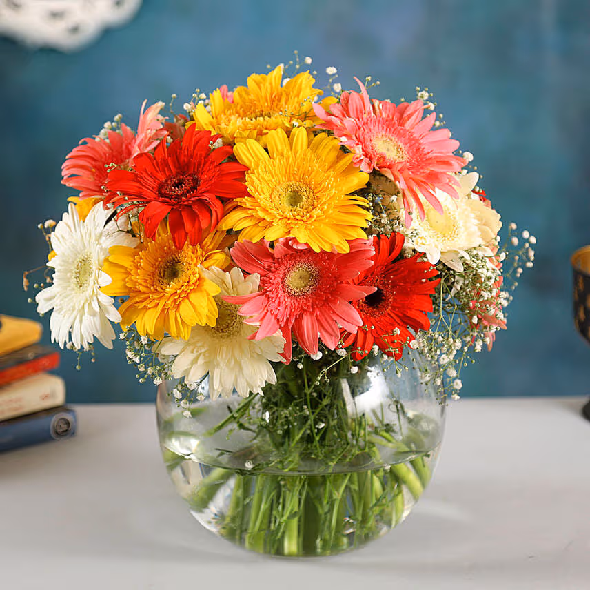 Classy Mix Of Gerbera Blossoms with Ferrero Rocher