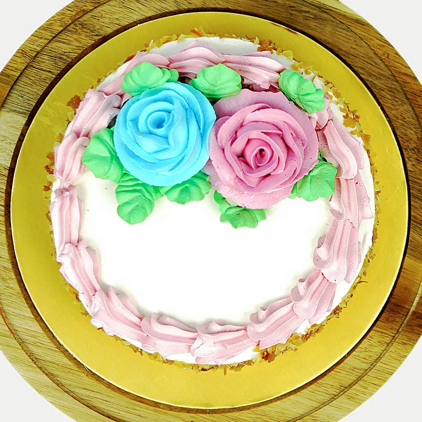 Box Of Roses With Butter Sponge Cake