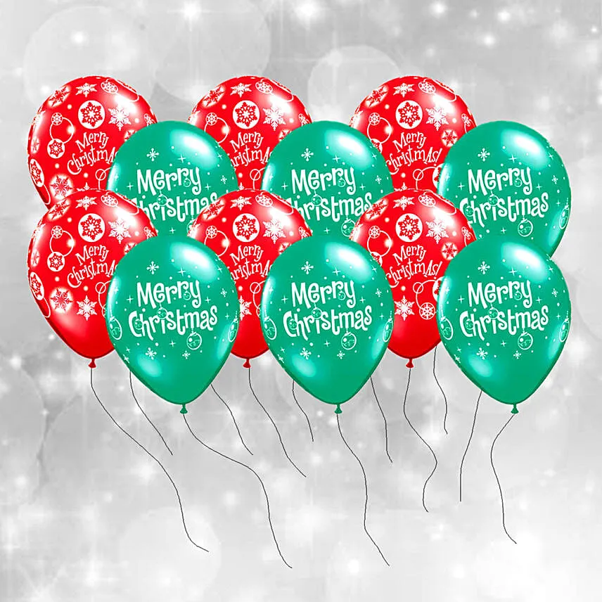 10 Christmas Latex Balloons