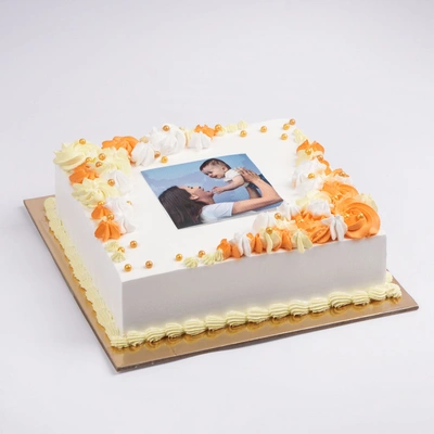 Cheerful Moments Photo Cake - Personalized - Chocolate