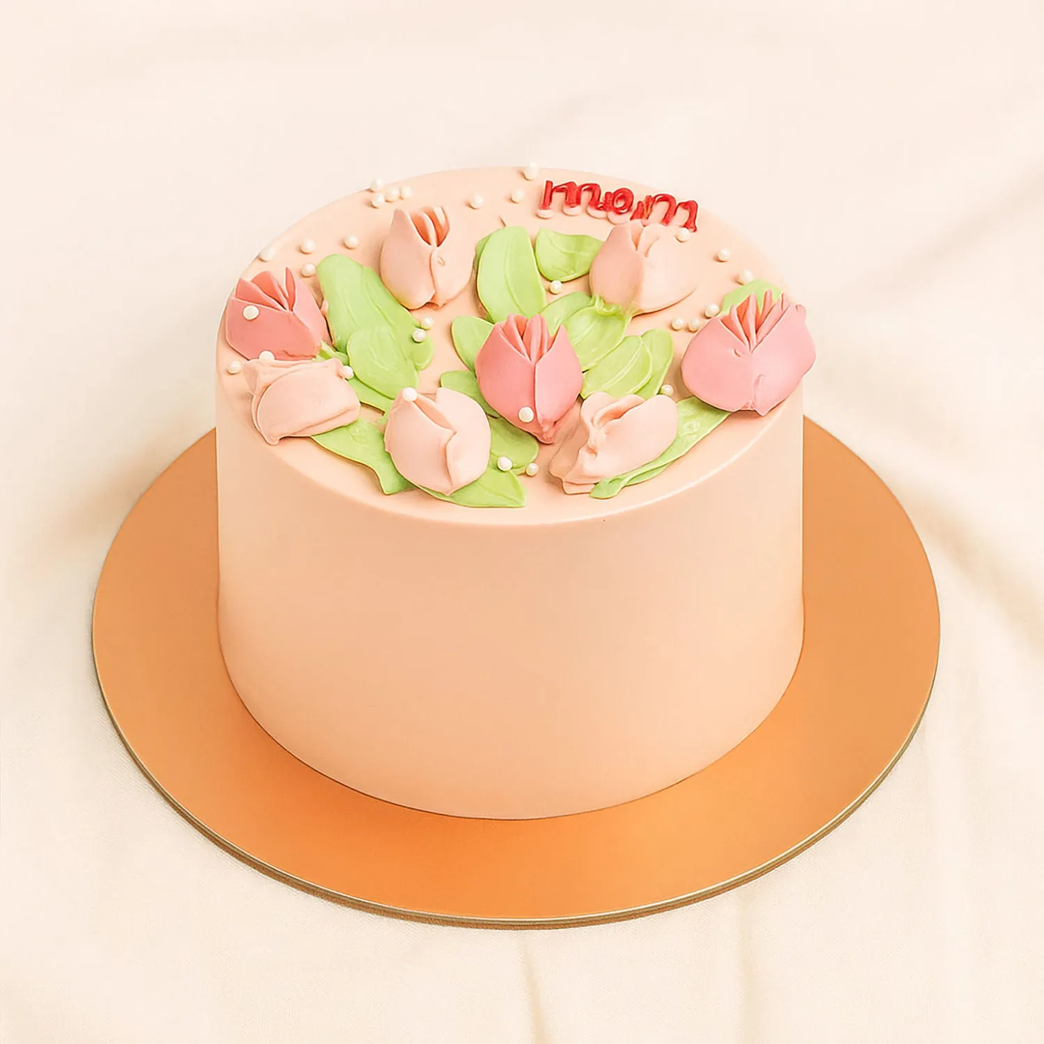 Pink Tulips Mom's Cake