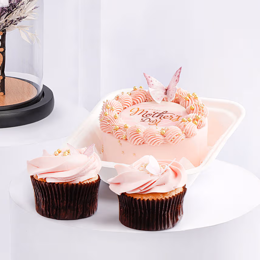 Mothers Day Forever Rose and Bento Cake Combo