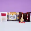 Luxurious Fancy Lumba Rakhi Set with 16 Ferrero Rocher Chocolates