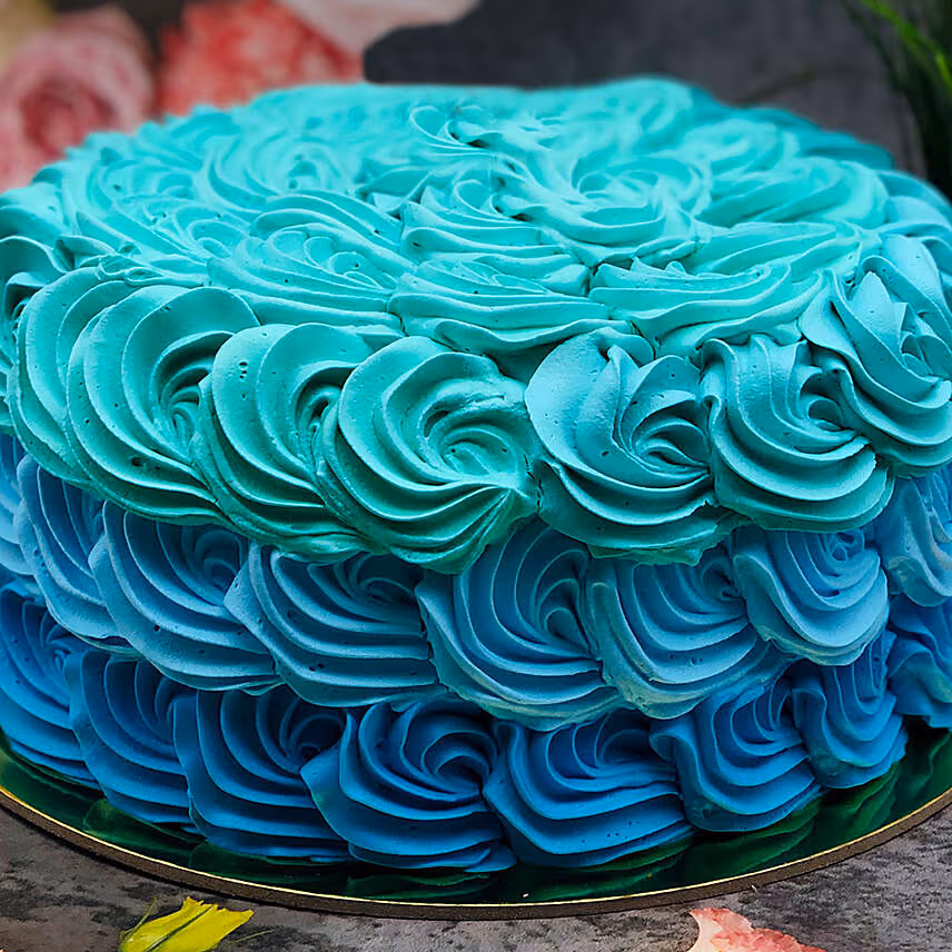Calm Shades of Blue Forest Cake