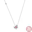 Elegant Crystal Butterfly Silver Necklace - 925 Sterling with Red Accent