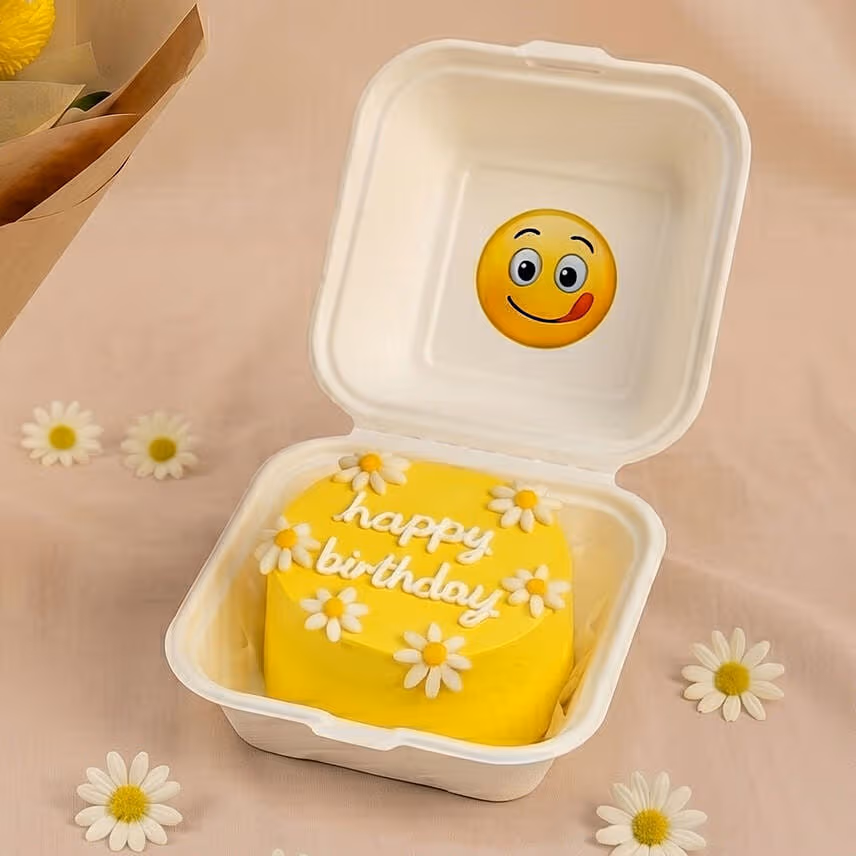 Sunny Smile Bloom Buddies Bouquet and Bento Cake