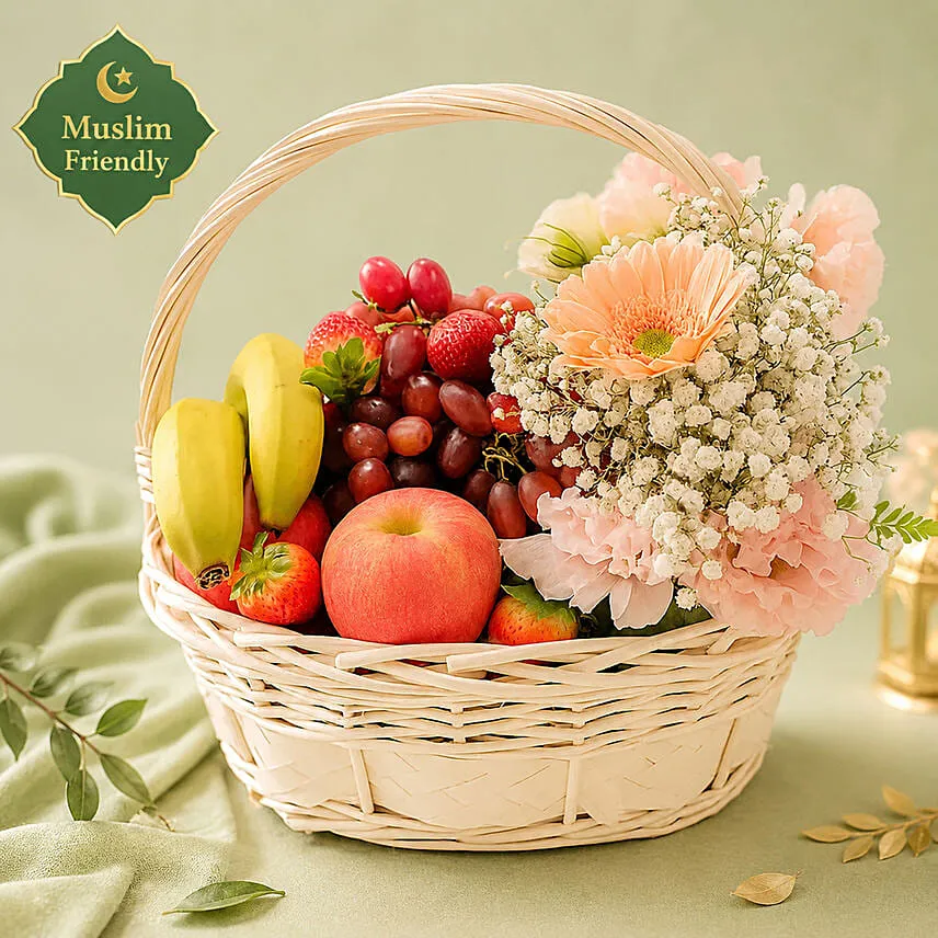 Flowers n Fruit Harmony Basket