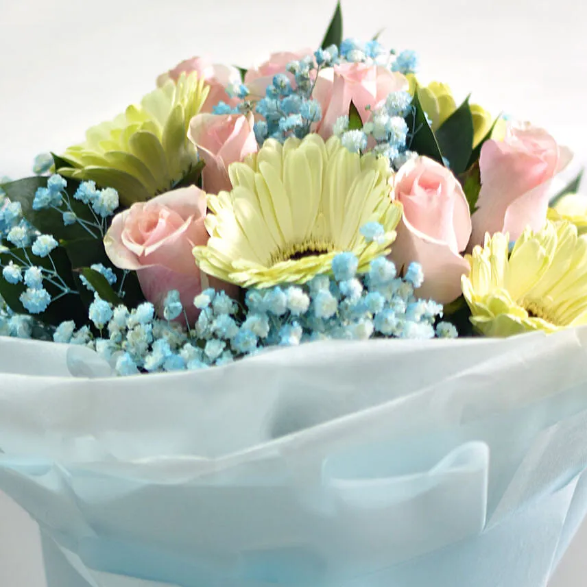 Gerberas & Roses Blossom Bouquet