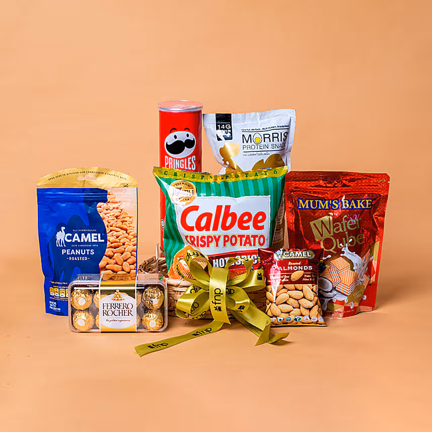 Delightful Treats In Willow Basket