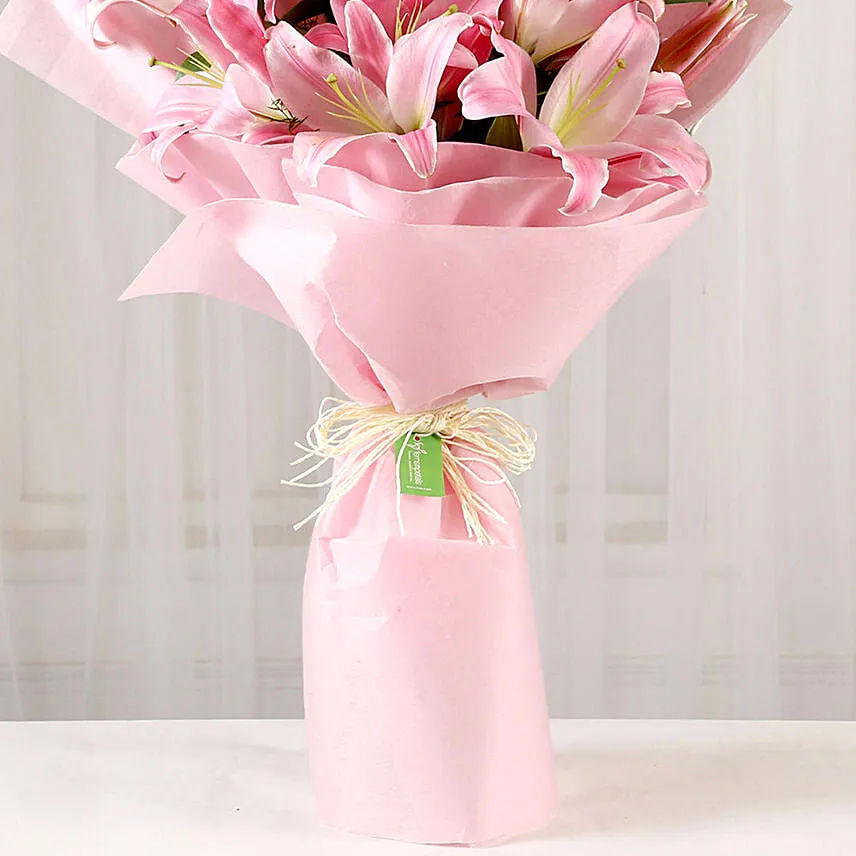 Personalised Passionate Oriental Pink Lilies