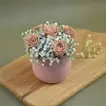 Roses & Baby Breath Designer Vase