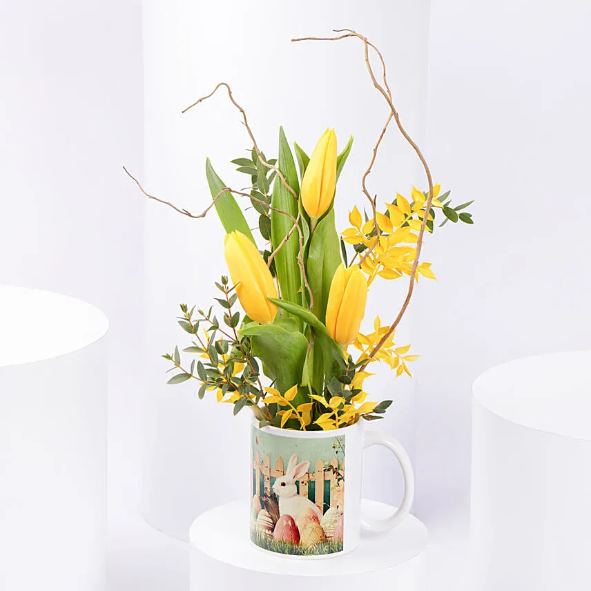 Easter Tulips Flowers Mug