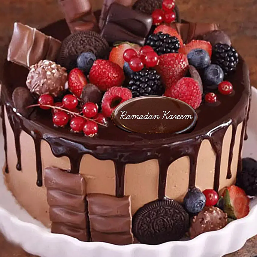 Candy Topped Choco Cake For Ramadan