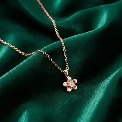 Exquisite Joy Pendant – 18K Rose Gold & Diamond Elegance
