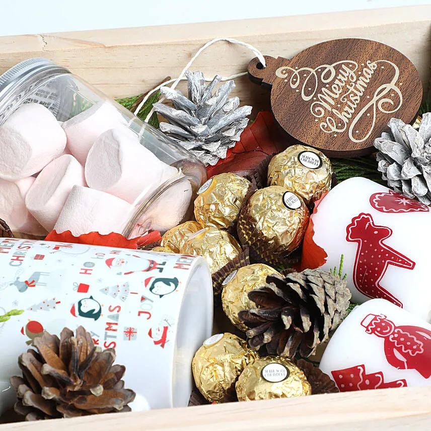 Christmas Wishes in Wooden Tray