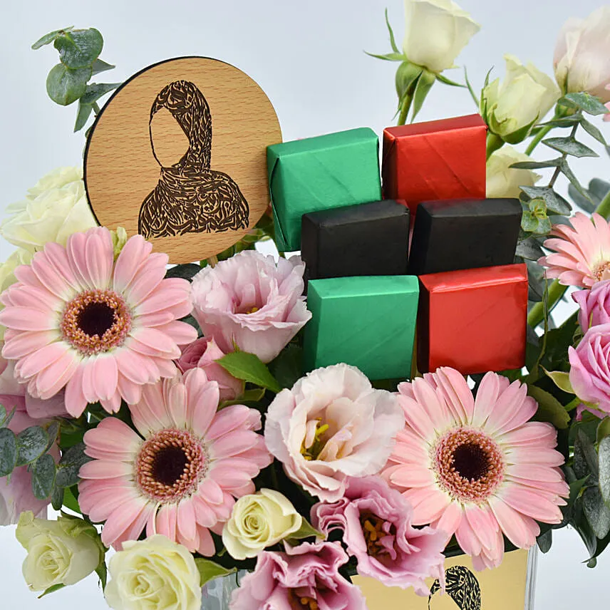 Emirati Women's Day Flowers and Chocolate