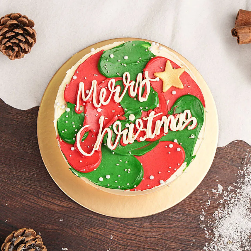 Merry and Bright Christmas Cake