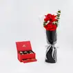 Elegant Gift Set: Luxurious Godiva Chocolate with Red Roses and Eucalyptus