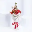 Elegant Live Bouquet with Red Roses and Gold Eucalyptus