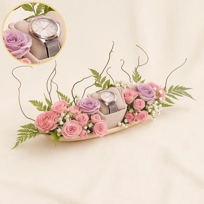 Espirit Designer Watch For Her n Flower Tray