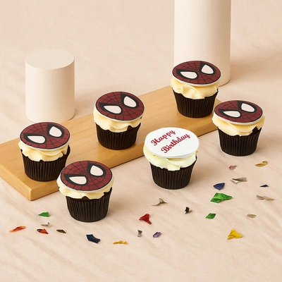 Spiderman Theme Kids Cupcakes