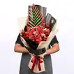 Crimson Charm & Rustic Romance: Luxurious Red Rose Bouquet