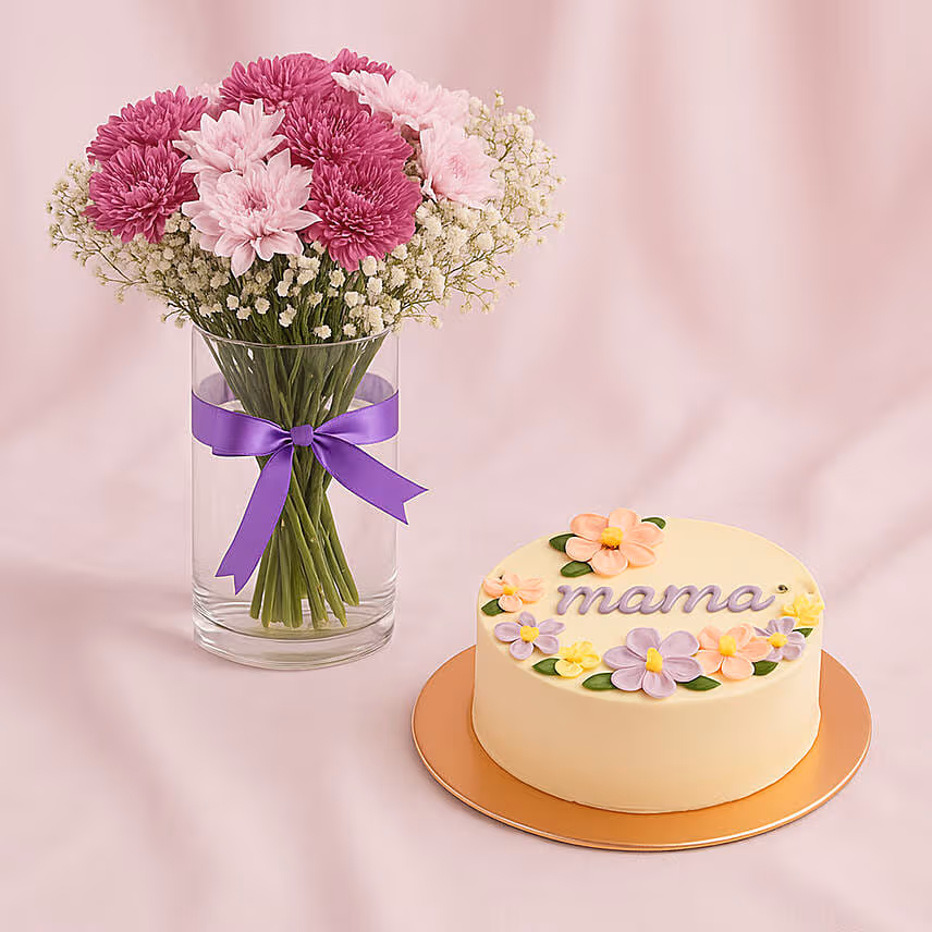 Chrysanthemum Flower with Mama Cake