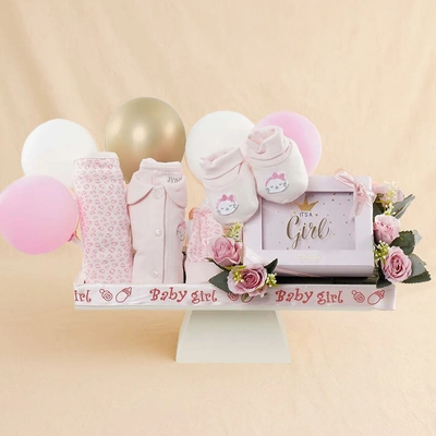 Bostani Chocolates n Baby Girl Gift Hamper