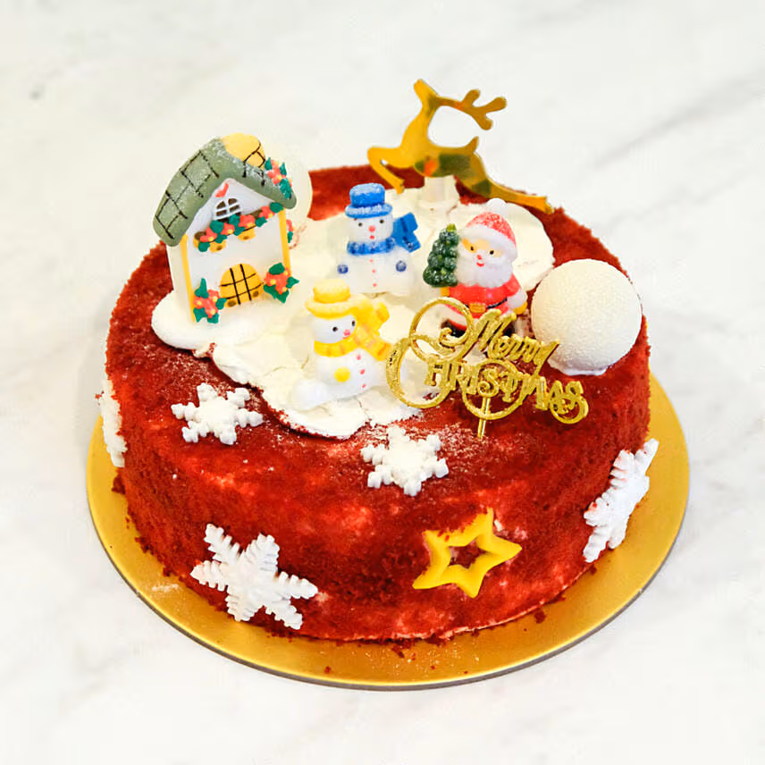 Red Santa Christmas Cake