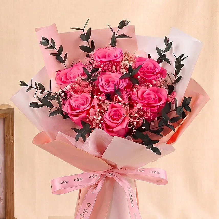 Personalised Photo Dome and Prserved Roses bouquet